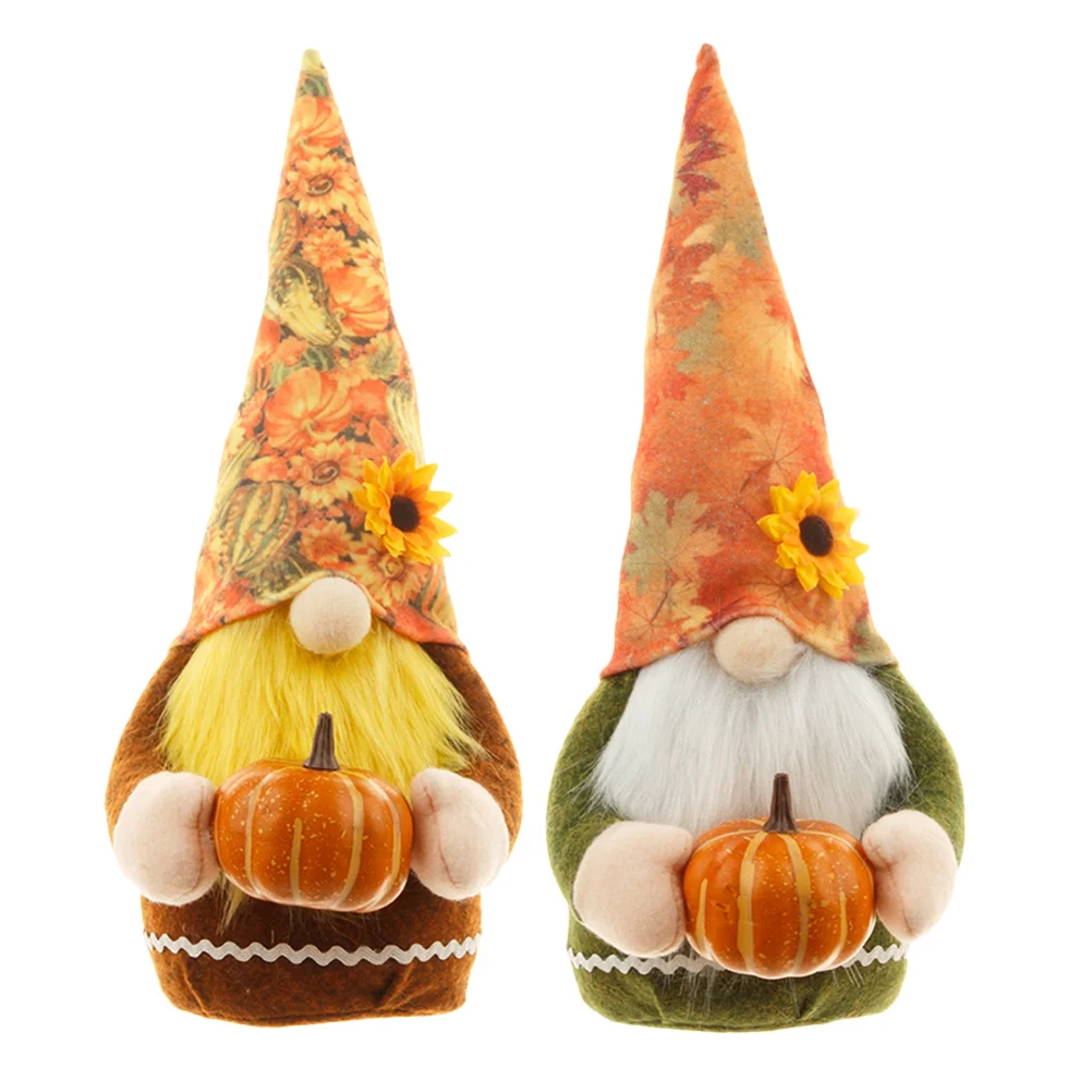 

2Pcs Dwarf Elf Desktop Decorations Thanksgiving Gnome Ornaments Party Decoration