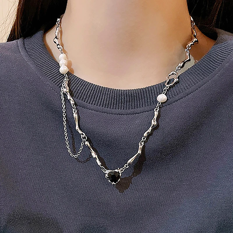 2023 популярный серебряный цвет сверкающая цепочка до ключицы ожерелье-чокер