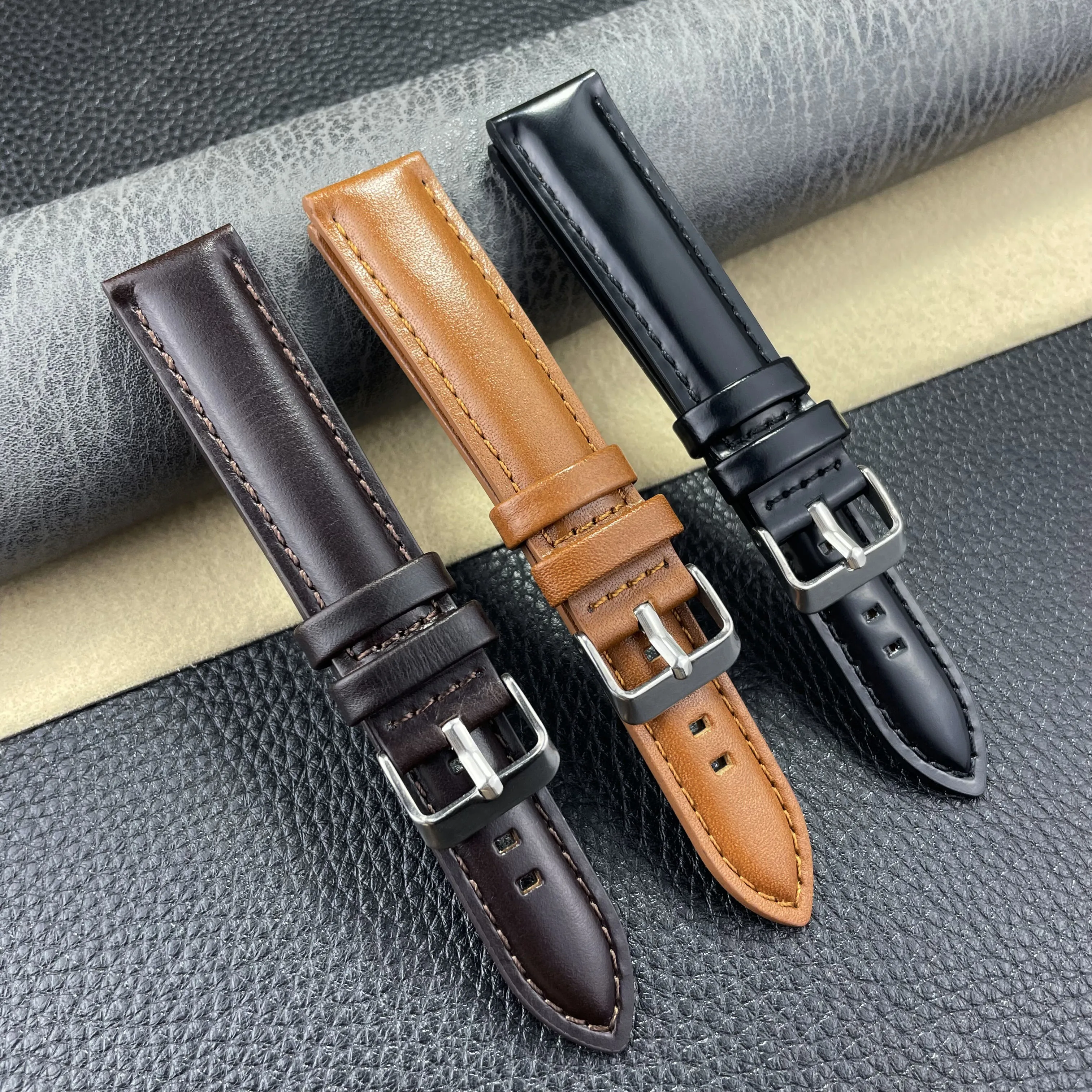 

Genuine Leather Watch Band For DW Tissot Longines 20mm 22mm 24mm 26mm Stainless Steel Buckle Watchband High Quality Strap