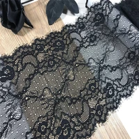 2mlot elastic lace fabric black stretch idy lace trim eyelash bra sewing craft lace for clothing kneedle work