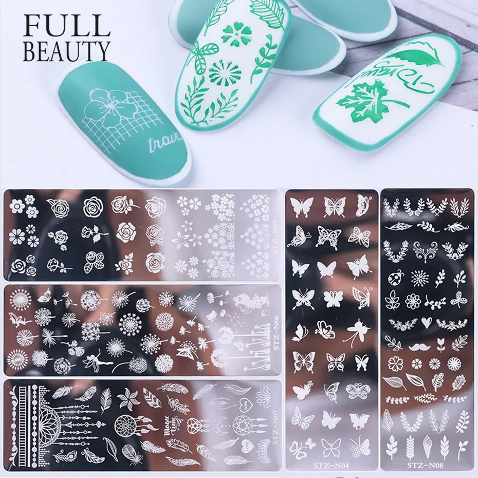

Nail Art Stamping Plate Snowflake Winter Christmas Rose Leaf Butterfly Design For Nail Polish Printing Template Tool
