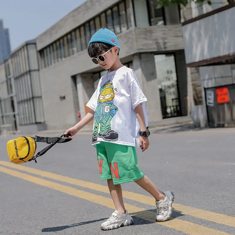 

Футболка и шорты для мальчиков 4-12 лет, в стиле хип-хоп