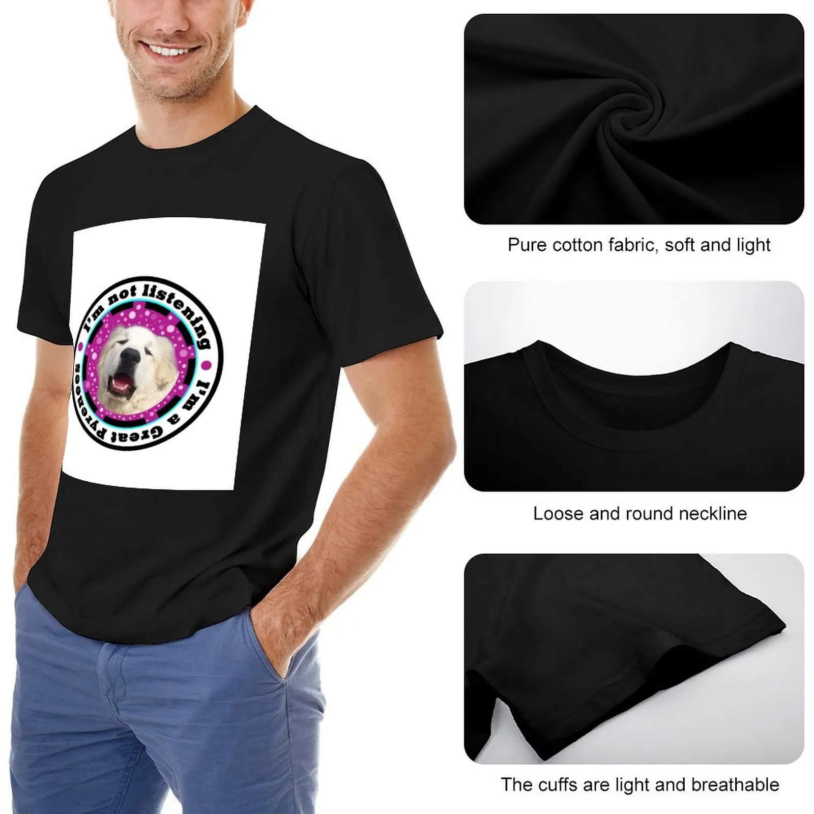 Футболка I'm Not Listening-I'm a Great Pyrenees винтажная футболка с рисунком корейская