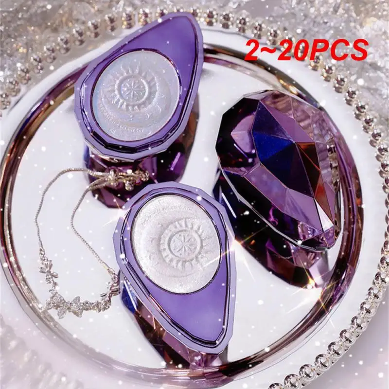 

Палитра монохромных блестящих хайлайтеров для макияжа, палитра для лица и тела, яркого перламутрового, белого, поляризованного, фиолетового цветов, 2-20 шт.