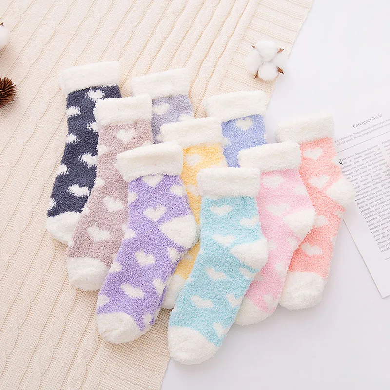 

Ladies Slipper Socks Soft Fuzzy Socks Winter Comfy Warm Fluffy Bed Socks Coral Velvet Sock Indoor Floor Casual Slippers Socks