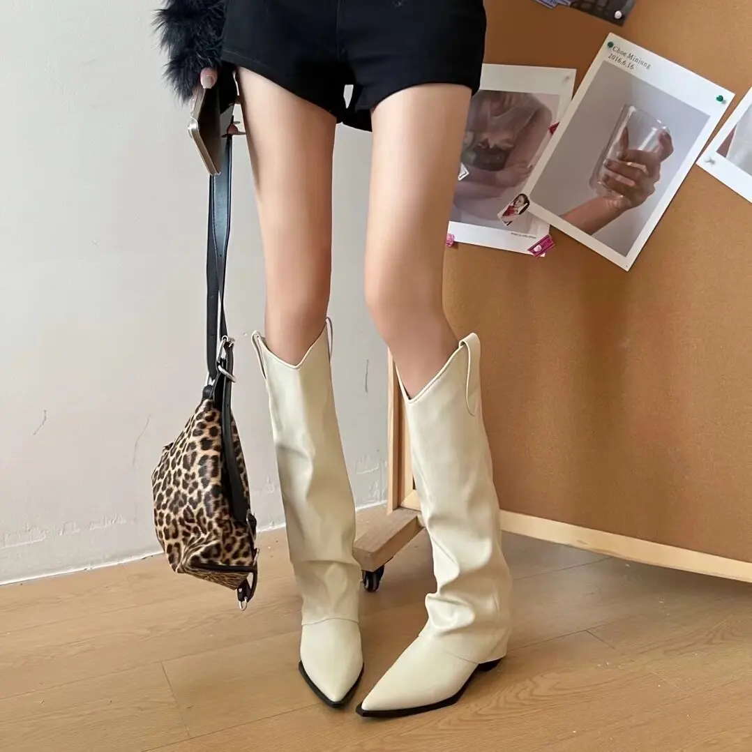 Женские резиновые сапоги пикантные туфли до бедра на высоком каблуке