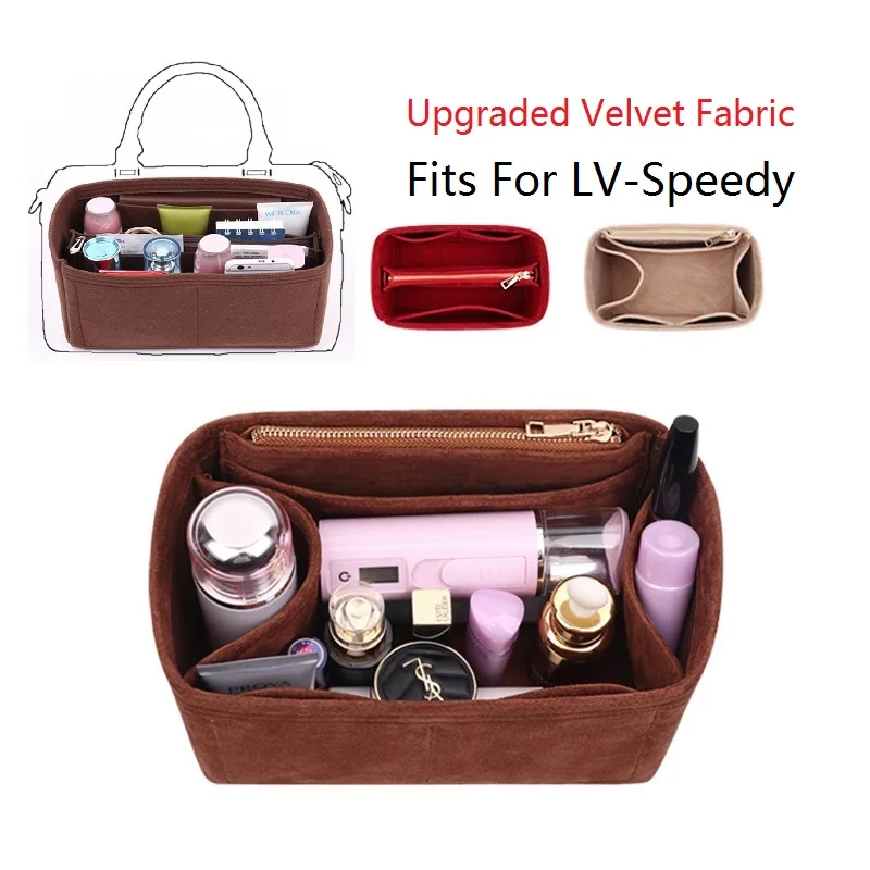 

Velvet Fabric Inner Liner For SPEED Boston Bag Organizer Makeup Handbag Organizer Travel Inner Purse Portable Cosmetic Bags