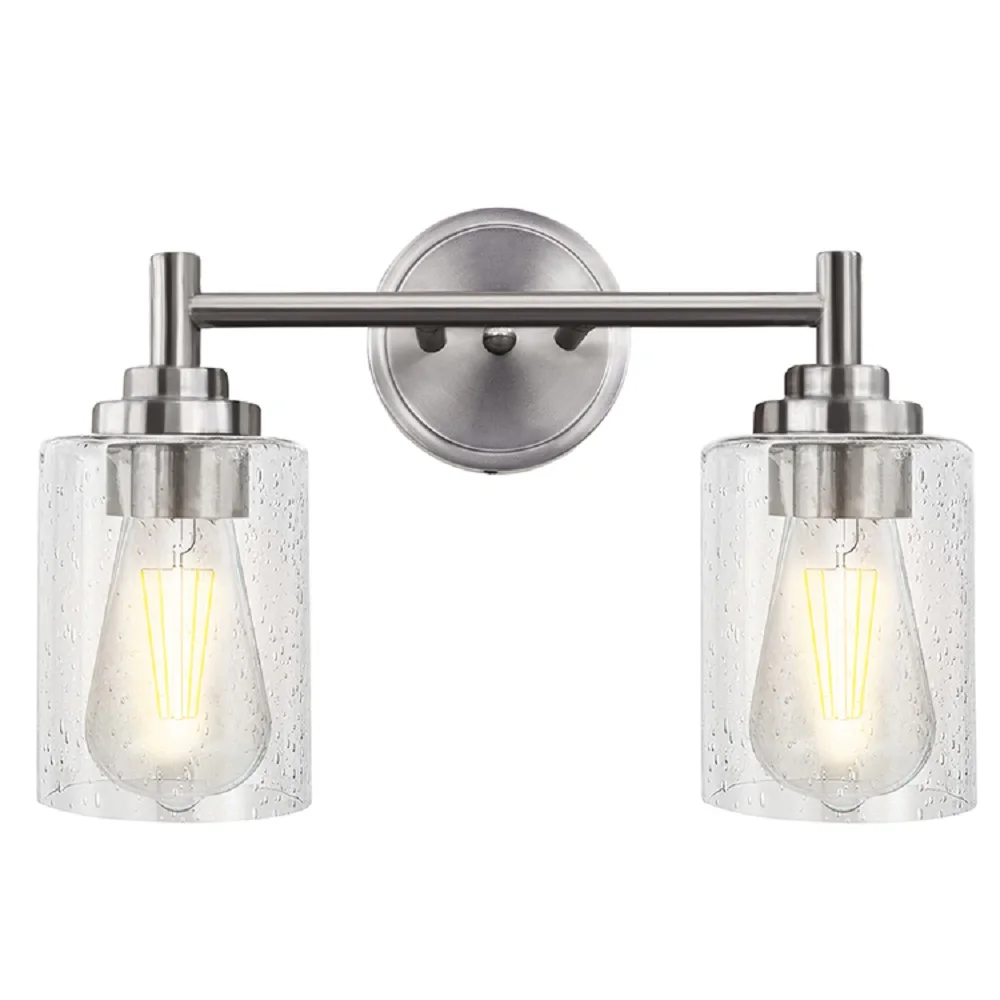 

Zhongshan Wall Lamp 2 Light Bathroom Vanity Light Fixtures Over Mirror with Clear Glass Shade Wall Decor Lamp home KW-7225-2