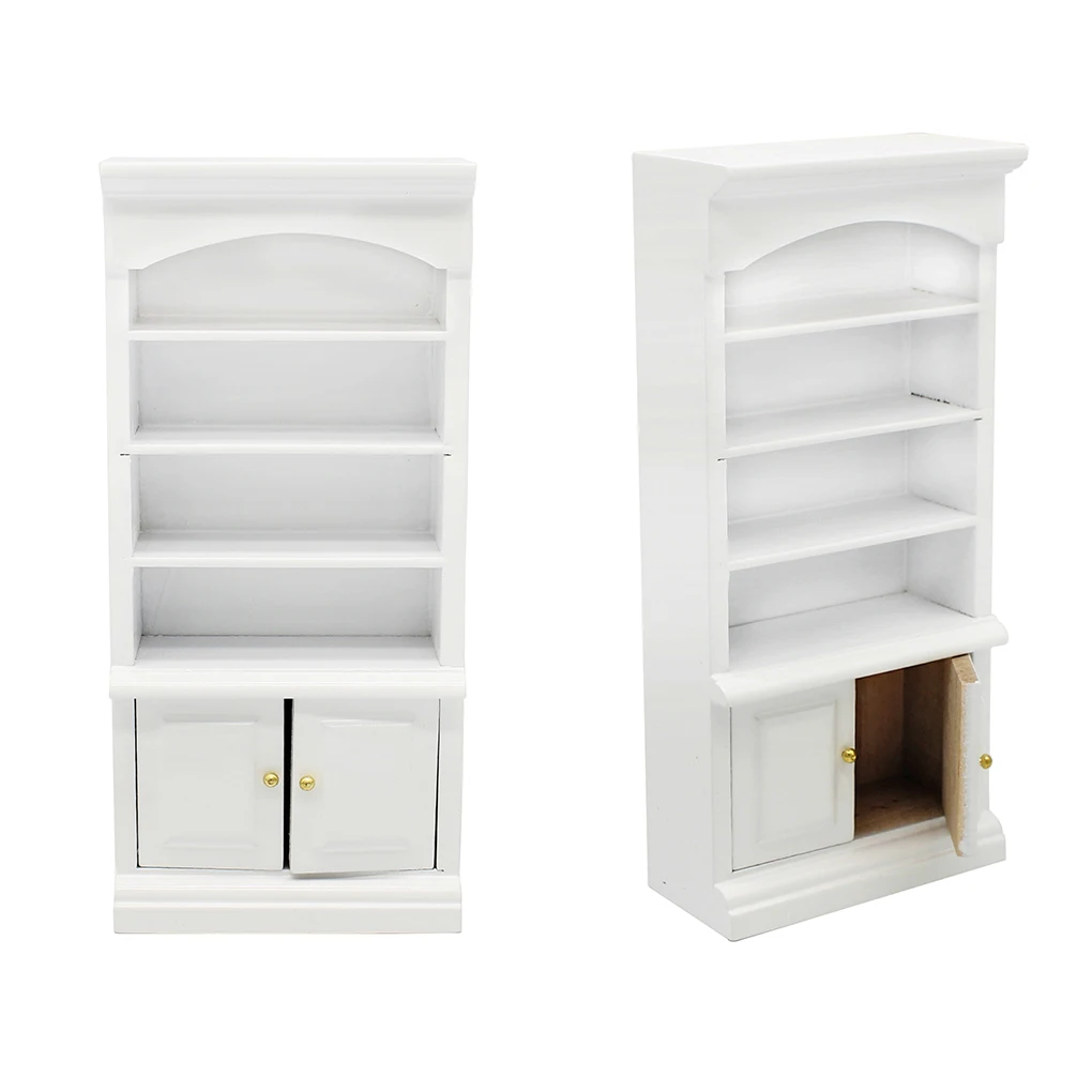 

Mini House Bookshelf Cabinet Modern 1:12 Scale Miniature Furniture Handmade Educational Home Cupboard Living-Room