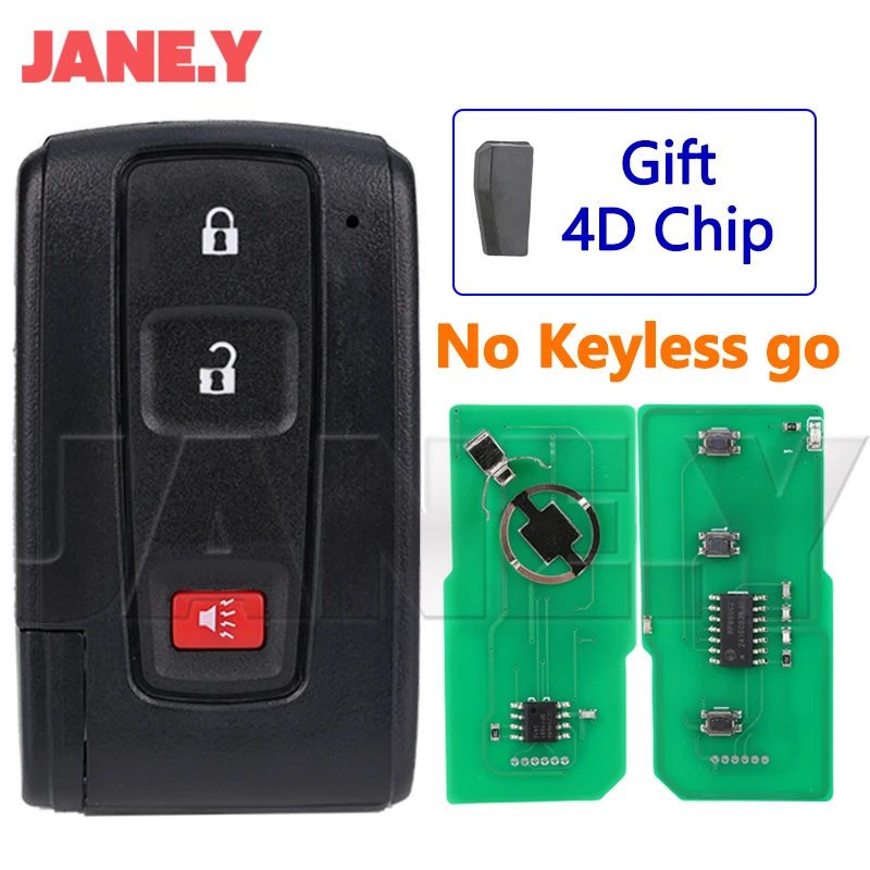 

312/433 МГц Keyless Go для Toyota Prius 2004-2009 Автомобильный ключ с дистанционным управлением MOZB21TG MOZB31EG 4D чип 2/3 кнопки брелок