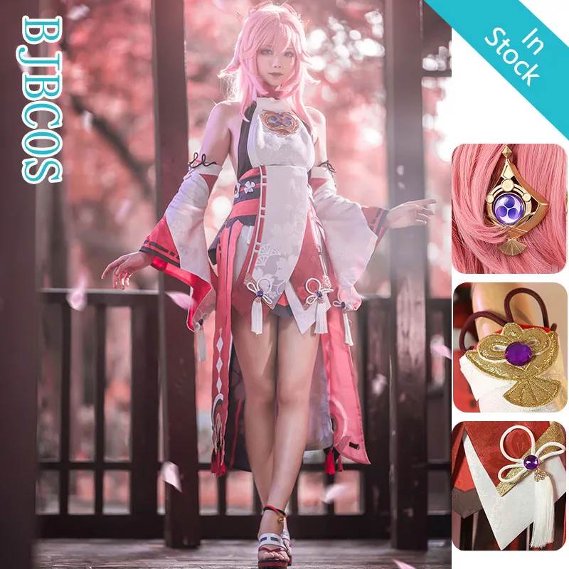 

Genshin Impact Yae Miko Guuji Yae Cosplay Costume Cos Wigs Shoes Games Uniform Dress Outfits Halloween Costumes For Women