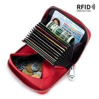 2022 new solid color credit card holder mini organ card bag women wallets pu zipper card holder case coin purse money clip