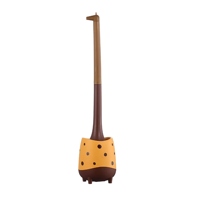 

Giraffe Shape Toilet Brush Bathroom Soft Bristles Toilet Bowl Scrubber Brush with Storage Box Bathroom Accessories