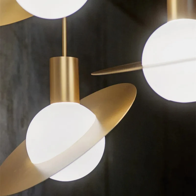 Винтажный железный подвесной светильник в деревенском стиле золотой стеклянный