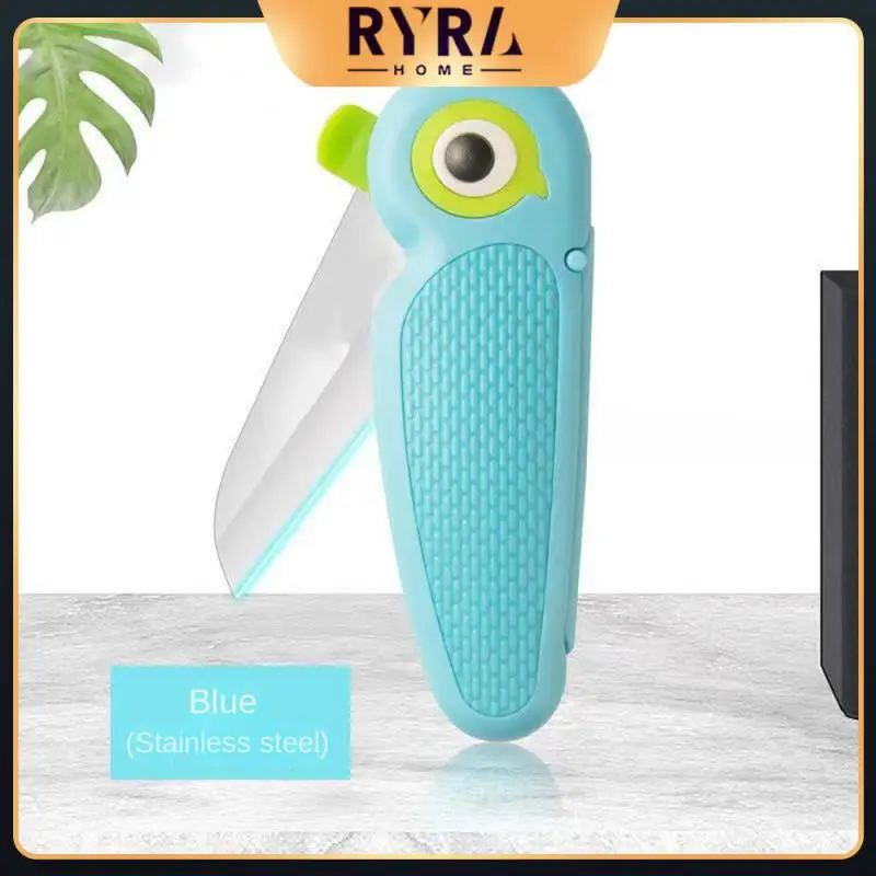 

Creative Cartoon Folding Fruit Knife Peeler Stainless Steel Peel Artifact Household Baby Food Supplementary Knife Portable 1pcs