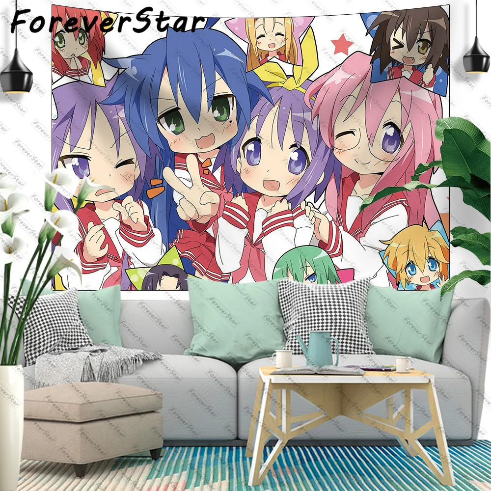 Новый гобелен Lucky Star Izumi Konata настенный аниме Япония Сайтама фон ткань декоративные гобелены домашний декор для комнаты