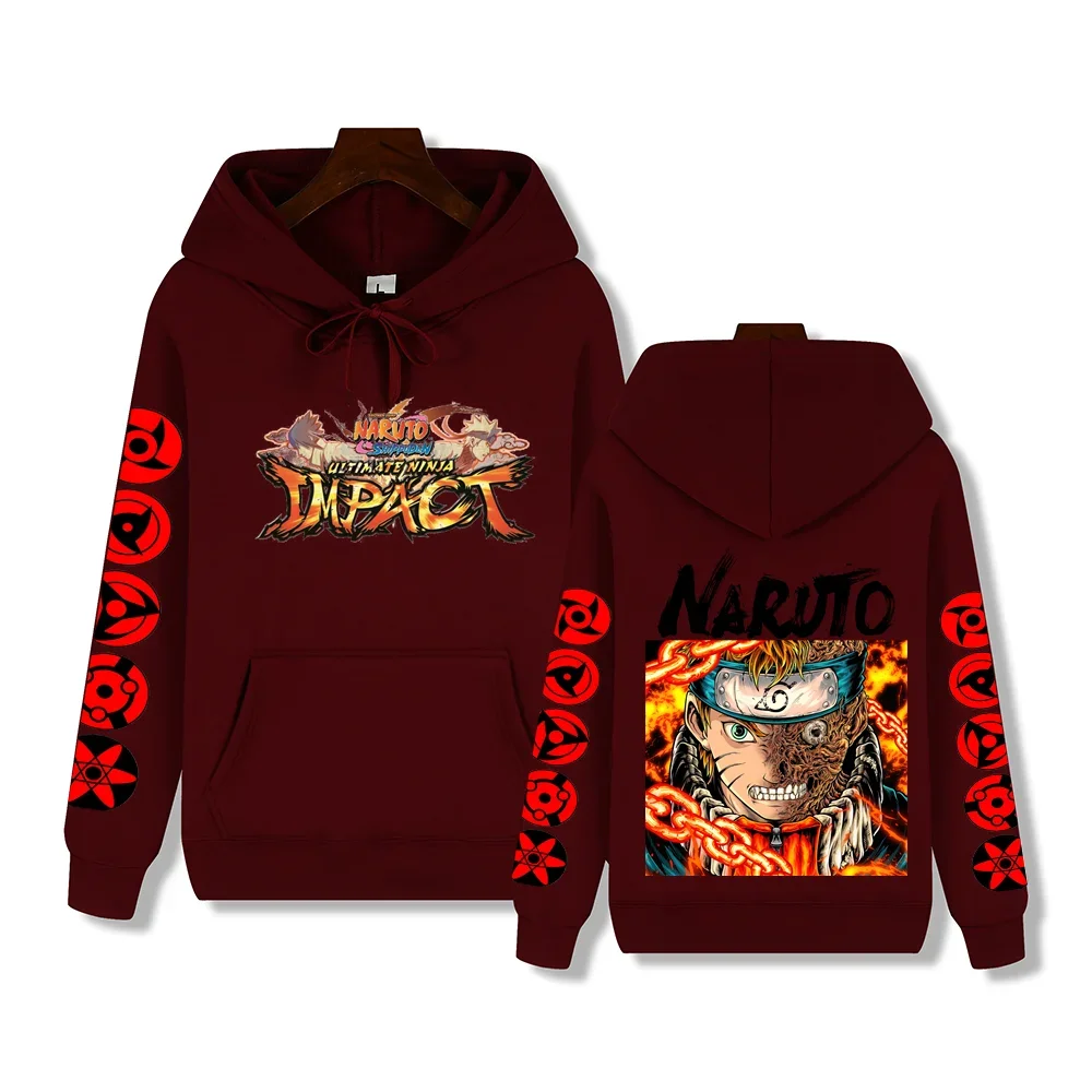 Толстовка с капюшоном и принтом Наруто осенние зимние модные топы уличная одежда