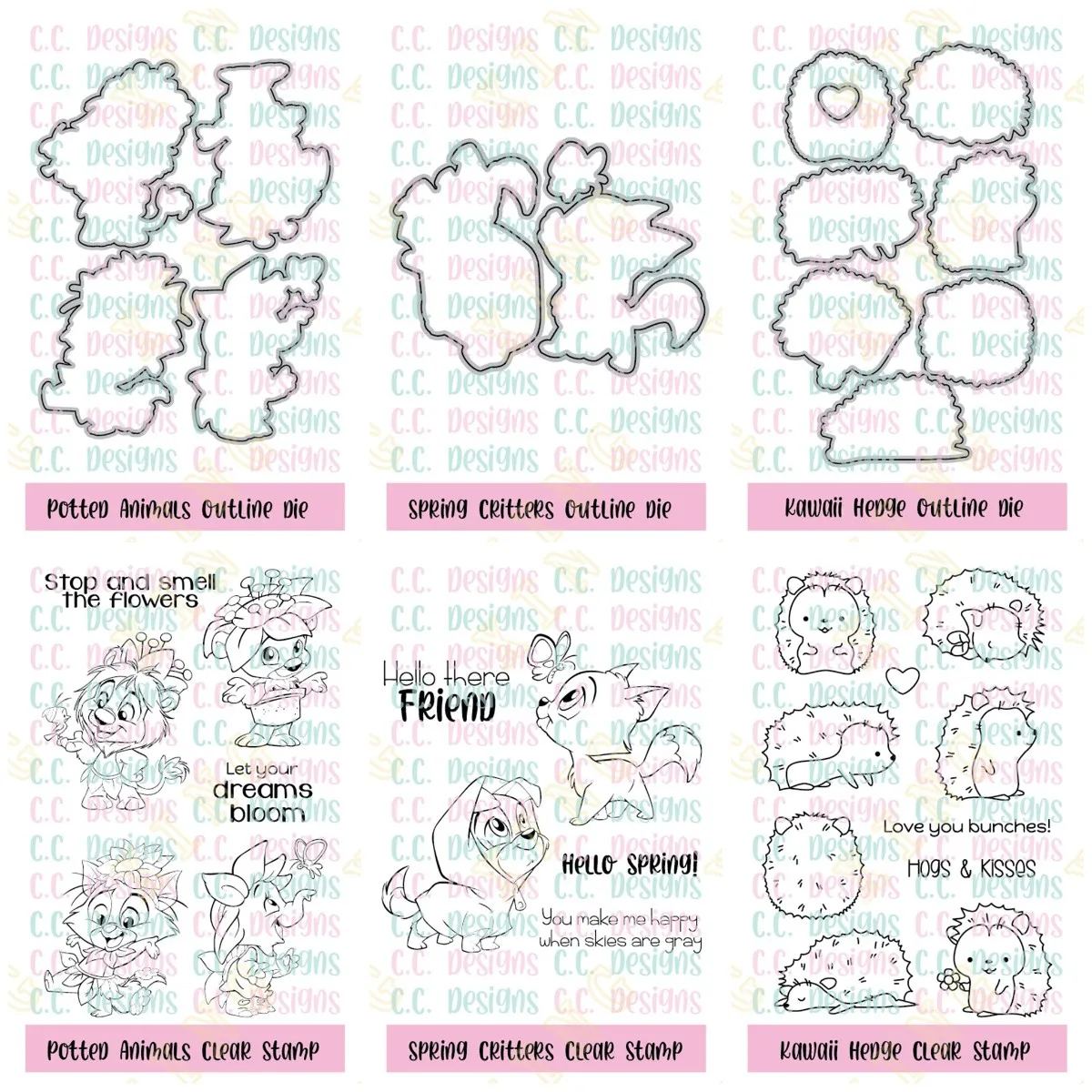 Spring Critters Potted Animals Stamps And Dies New Arrival 2023 Scrapbook Diary Decoration Stencil Embossing Template Diy