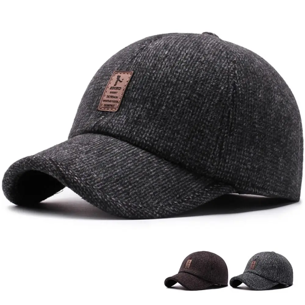 

Уличная Толстая Регулируемая мужская шапка-бомбер, бейсбольная кепка, теплая фотография