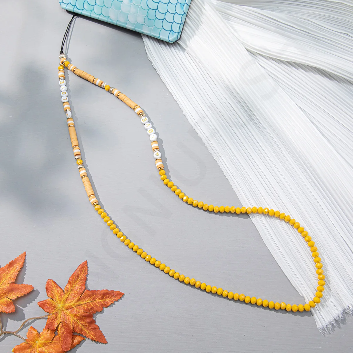 Popular Soft Pottery Mobile Phone Chain Ladies Long Crystal Beaded Mobile Phone Lanyard Wholesale