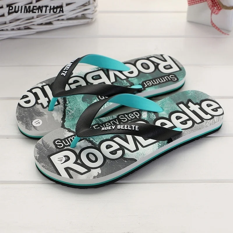 

Casual Flip Flops Men Summer Beach Sandals Non-slip Slippers Flat Shoes 2023 Outdoor Slippers Indoor House Shoes For Men Slides