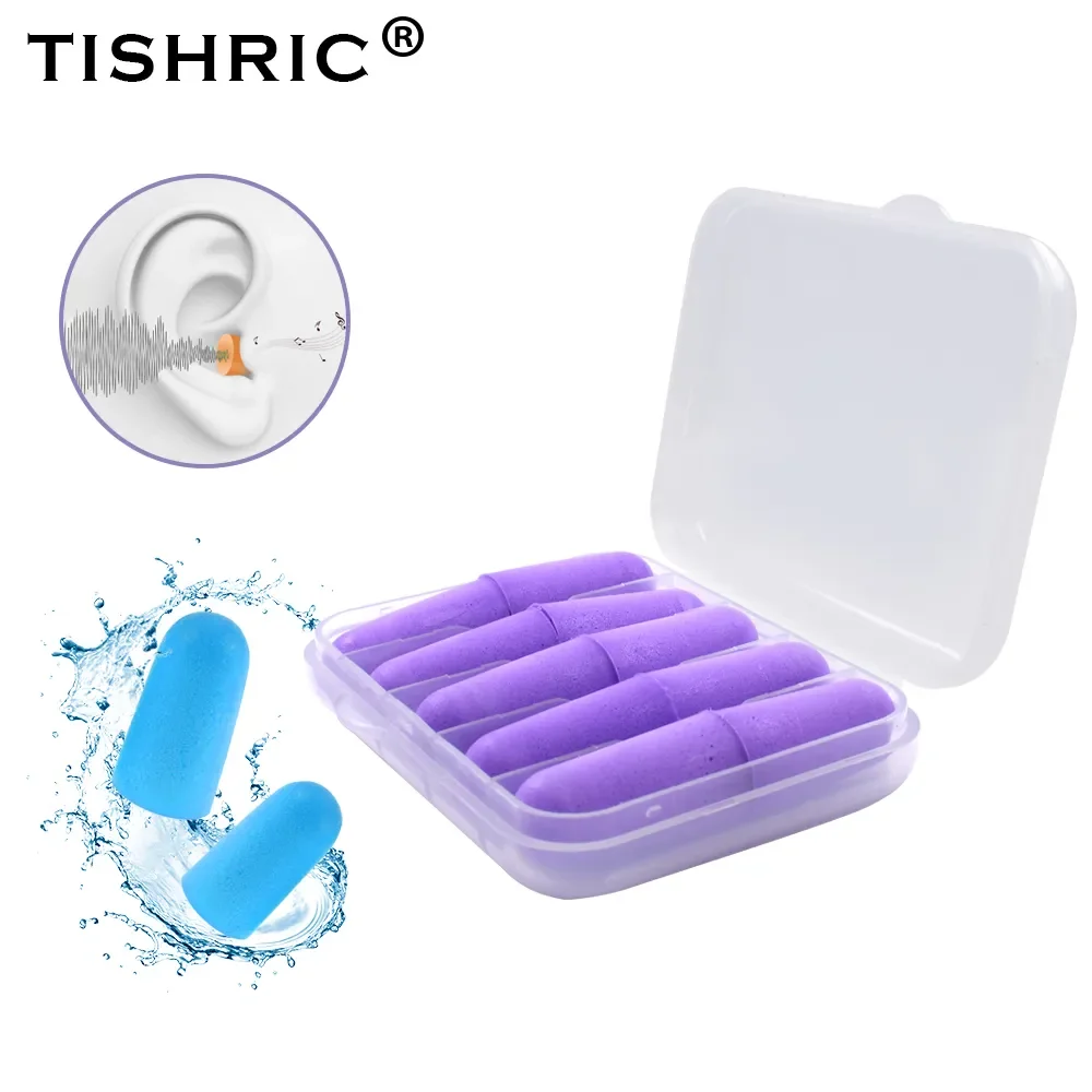 

NEW 5 Pairs Earplugs Sleep PU Sponge Noise Protection Earplugs Reduction Rate 35.5db Noise Cancelling Ear Plugs For Sleeping