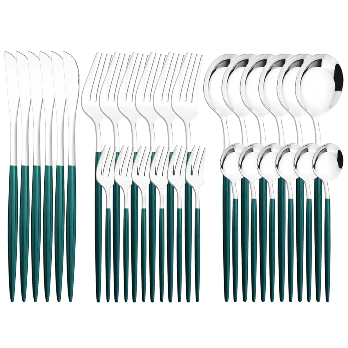 

30 шт., столовые приборы из нержавеющей стали