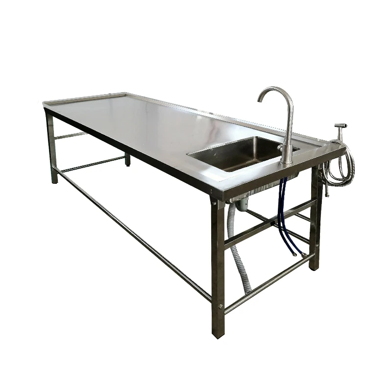 

RC-MDT-02 Dissection table Funeral stainless steel mortuary Corpse Autopsy table with sink