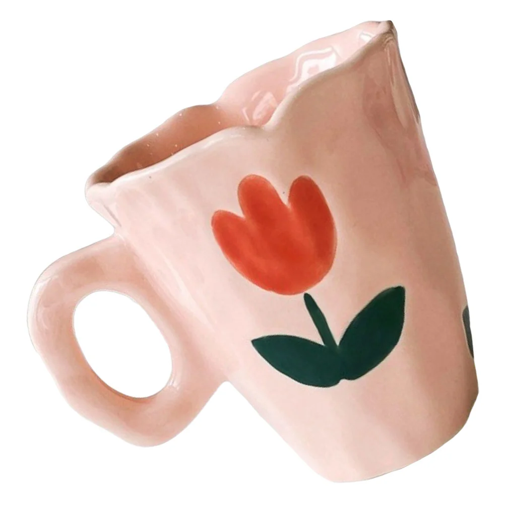 

Tulip Pattern Ceramic Cup Heat-resistant Tea Cup Creative Coffee Cup