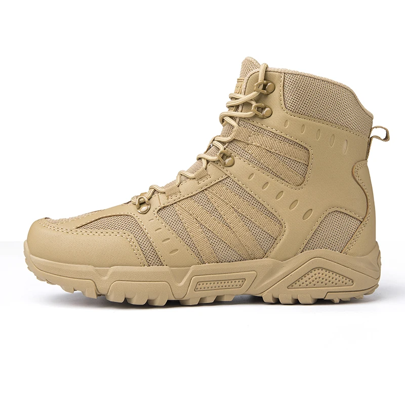 HIKEUP Army Boots Men Military Boots Outdoor Field Training Shoes Climbing Hiking Shoes Ankle Men Working Boot Shoes
