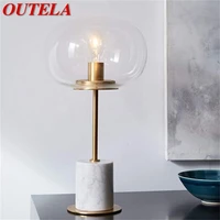 outela nordic table lamp modern vintage glass creative marble desk light led simple for home hotel bedroom living room decor