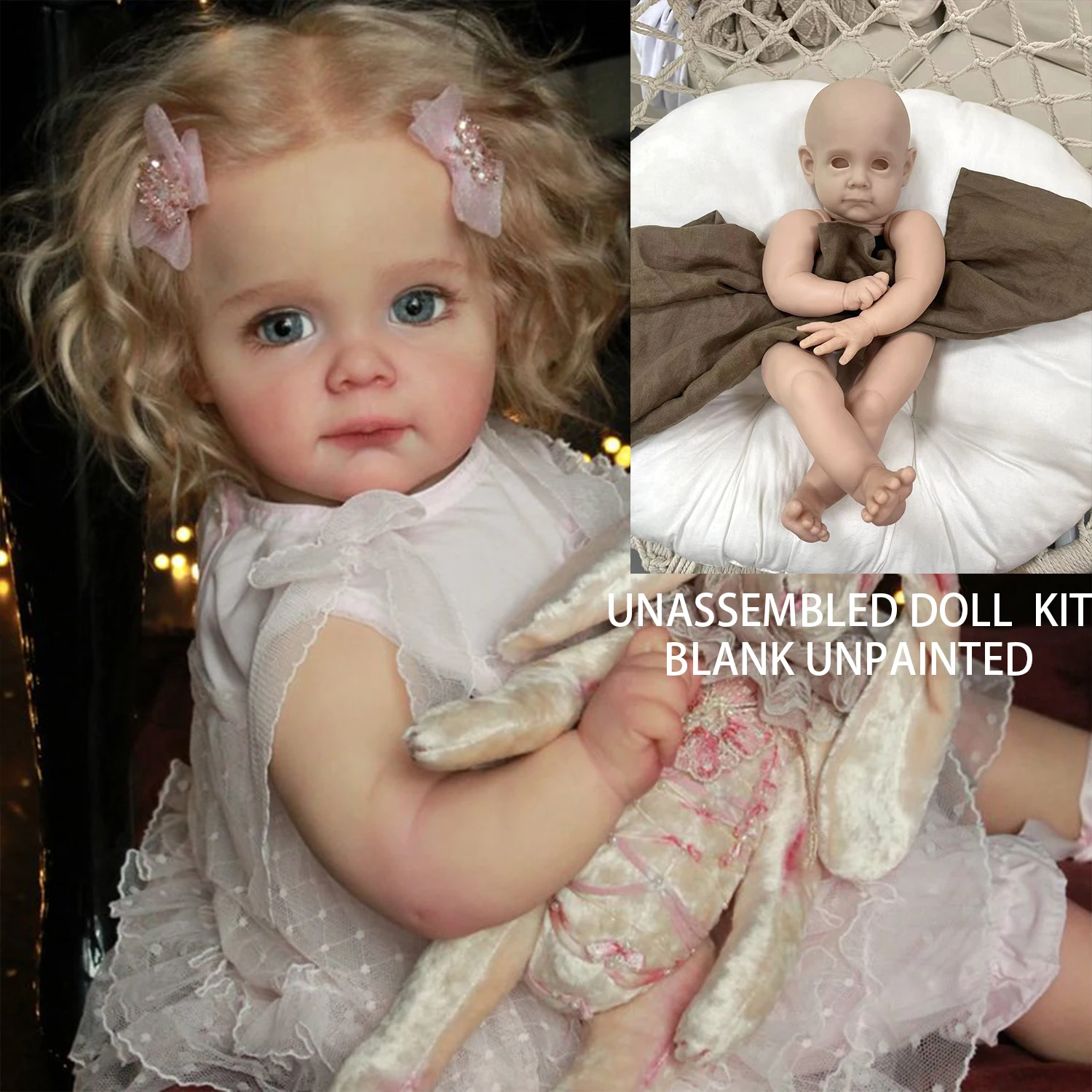 

Reborn Baby Doll 22 Inches Lifelike Newborn Bebe Reborn Maggi Vinyl Unpainted Unfinished Doll Parts DIY Blank Doll Kit