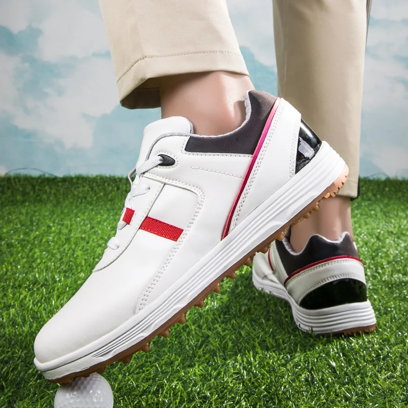 2023 New Men's and Women's Professional Golf Shoes Brand Comfortable Men's White and Red Golf Training Shoes Size 36-46