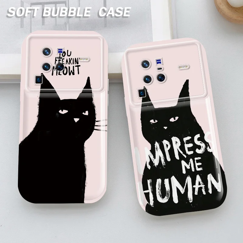 

Cartoon Cats and Dogs Bubble Phone Case for vivo X80 Pro X80 X70 X70T X60 V20 Pro V23 S7 S7T S12 S1 iQOO Neo