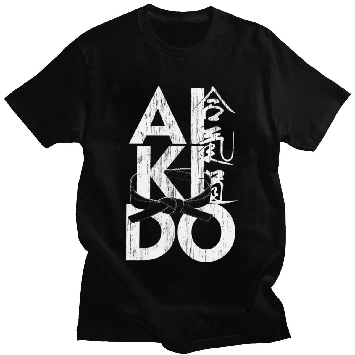 

Grunge Japan Aikido Black Belt Grading T-shirt Men Summer Shodan Graphic T Shirt O-Neck Cotton Tshirt Harajuku Streetwear Tees