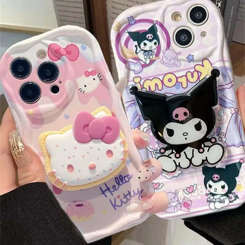 Чехол-подставка с 3D рисунком Hello Kitty Kuromi для Honor 90 Lite 5G Huawei P30 Pro Mate 40 Nova 5t 7 9 SE мягкий