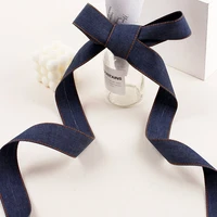 5 yards 38mm stitch denim ribbon layering cloth fabric jeans bows ribbon for diy crafts hairclip