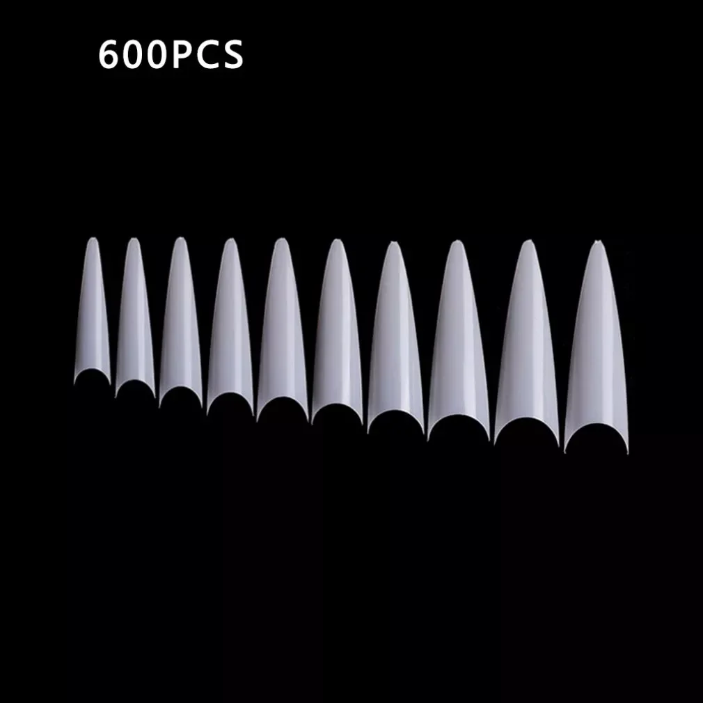 

600Pcs/Bag Fake Nail Patch Ghost Nail French Transparent Salon Ghost Spike Art Acrylic Uv Gel Nail Polish Manicure Tools