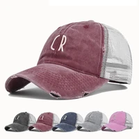 baseball cap summer hat cr letters adult net cap mesh unisex breathable hat shade spring autumn cap hip hop fitted cap