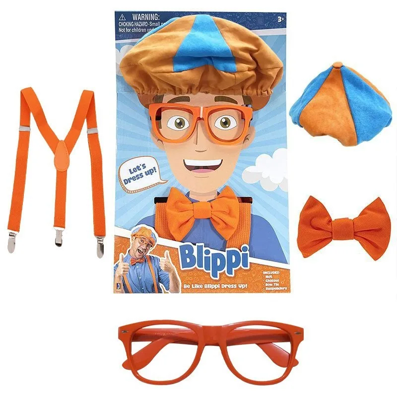 Мультяшные вечерние украшения Blippi детские подтяжки очки галстук оранжевая шляпа