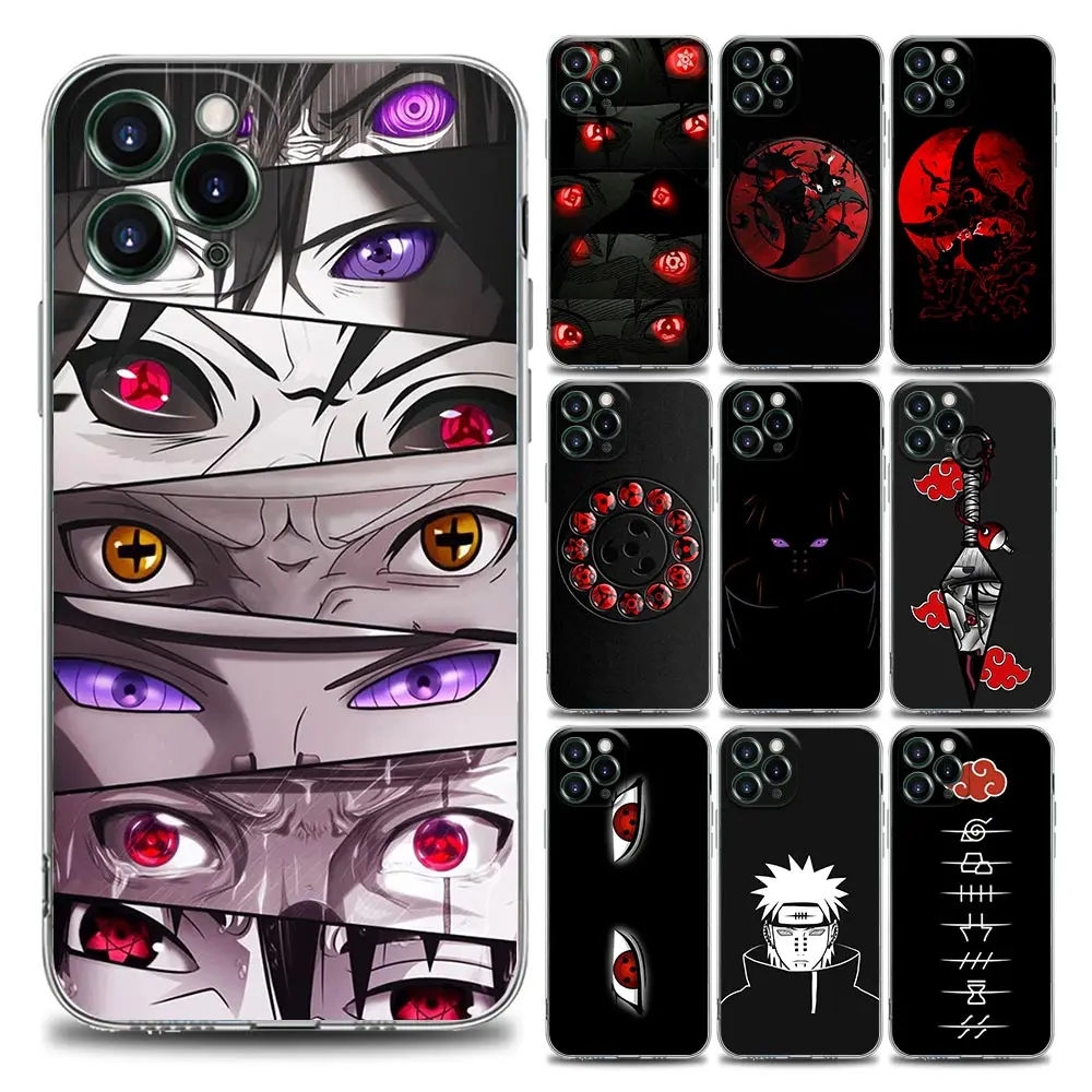 

Anime Japan Ninja Naruto Eyes Clear Phone Case for iPhone 11 12 13 Pro Max 7 8 SE XR XS Max 5 5s 6 6s Plus Soft Silicone