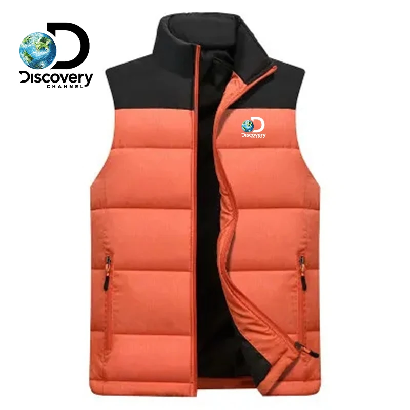 2022Discovery Autumn and Winter Men's Casual Outdoor Fashion Warm Zipper Short Jacket Down Jacket Sleeveless Vest