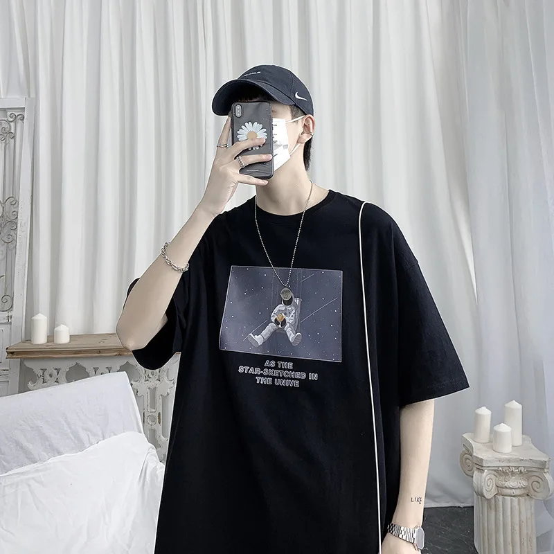 

DE summer T-shirt men's Korean version of the trend loose casual five-point sleeve Hong Kong style cec half-sleeve top