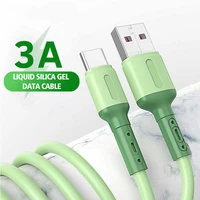 3a liquid silicone micro usb type c cable fast charge wire for samsung s22 s21 xiaomi huawei android mobile phone data cable 2m