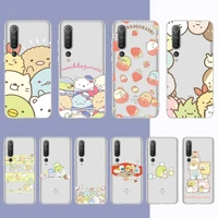 bandai sumiko gurashi phone case for samsung s20 s10 lite s21 plus for redmi note8 9pro for huawei p20 clear case