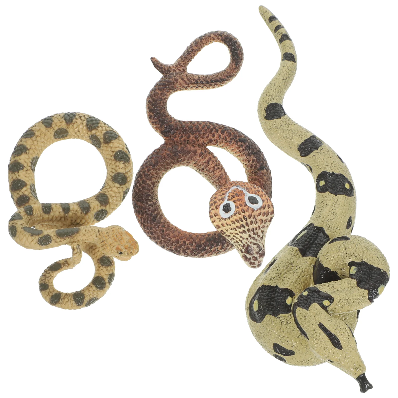 

3pcs Scary Snake Models Simulation Realistic Wildlife Snake Jungle Snake Models