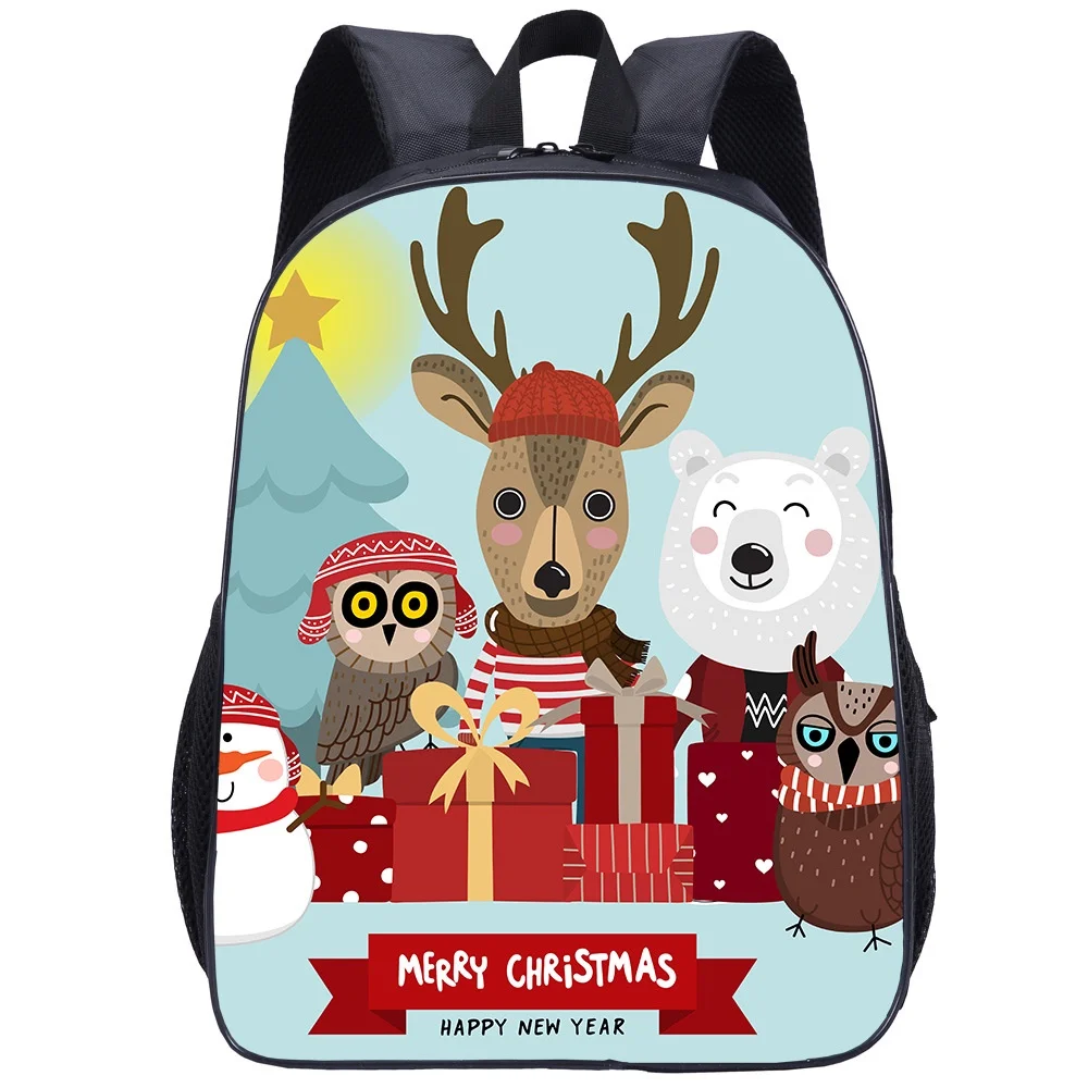 Children Fashion Cute Backpacks New Girl Boy Cartoon Pattern 3D Printing Christmas Gift Schoolbag for Primary School Students