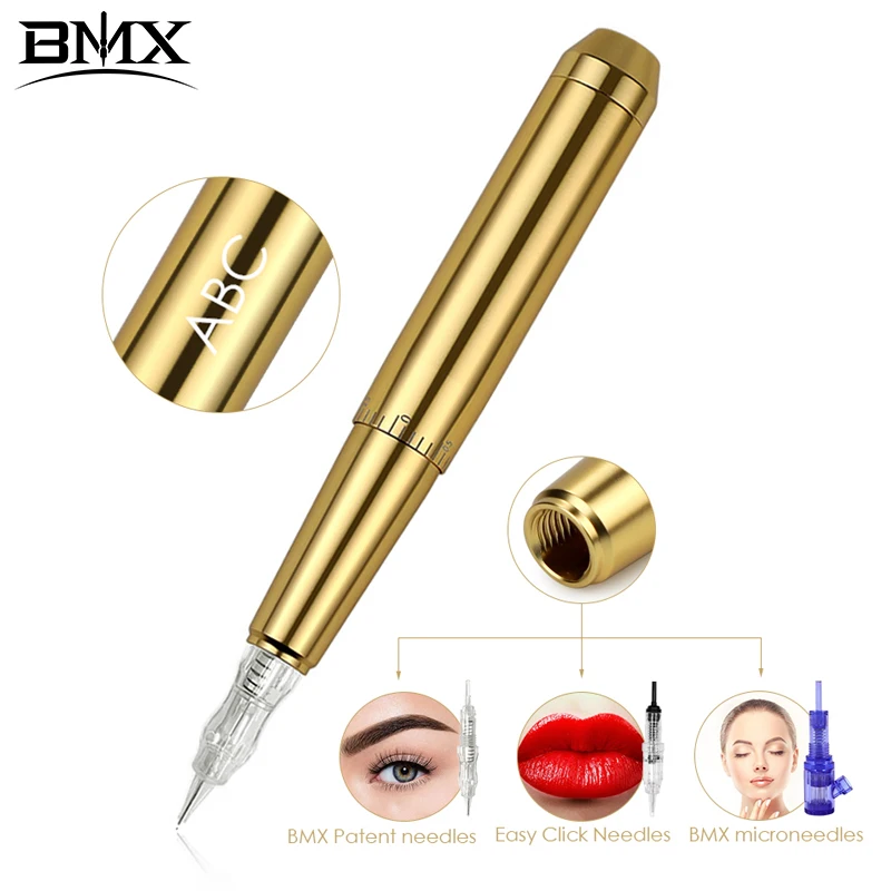Permanent Makeup Machine Eyebrow Lips Tattoo PMU Machine Pen Gun Digital Tattoo Kit Microneedles For Eyeliner Cartridge Needles