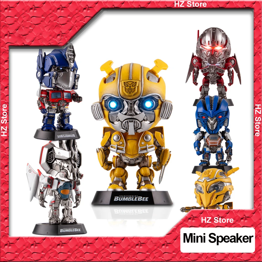 

Transformers Bumblebee Optimus Prime Bluetooth Mini Speaker Q Version Ant-Man Battle Abejorro Action Figures Car Decoration Gift
