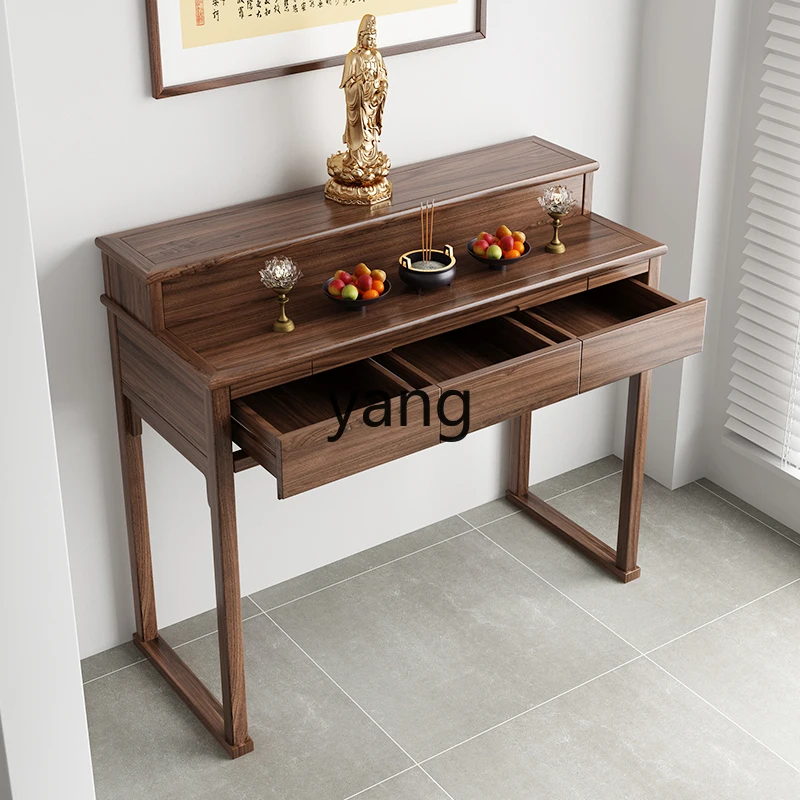 ZL твердая древесина Гуаньинь Бог богатства стол ступенька шкаф благовонный